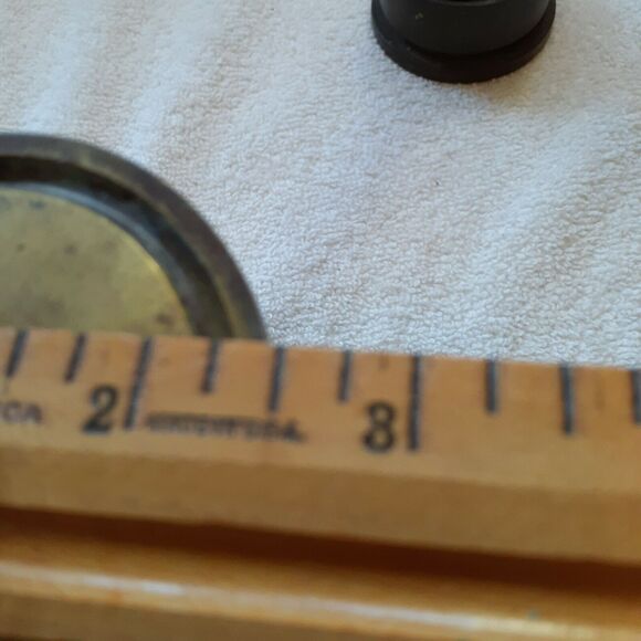 WWII trench art shell candle sticks/holders, brass? 5 3/8". 40 MM, one pair - Picture 3 of 8